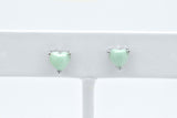 Sterling Silver Blue Larimar Cabochon Heart Cut Stud Earrings