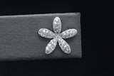 Sterling Silver Vintage Style Micro Pave Daisy Flower Stud Earrings