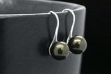 Sterling Silver Natural Black FreshWater Pearl French Wire Earrings