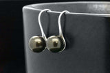 Sterling Silver Natural Black FreshWater Pearl French Wire Earrings