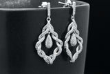 Sterling Silver Floral Vintage Style Braided Curved Flower Post Earrings