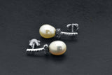 Sterling Silver Vintage Style Pearl Stud Oxidized Earrings