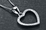 Sterling Silver Vintage Style Halo Heart Pendant Necklace