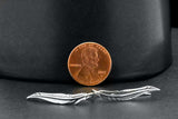 Sterling Silver Vintage Style Dainty Feather Wings French Wire Earrings