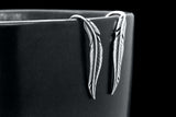 Sterling Silver Vintage Style Dainty Feather Wings French Wire Earrings