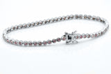 925 Sterling Silver Sapphire Dainty Tennis Milgrain Bracelet