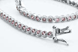 925 Sterling Silver Sapphire Dainty Tennis Milgrain Bracelet