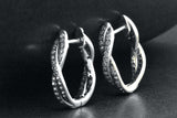 Sterling Silver Small Twisted Braided Hinged Hoop Huggie Earrings