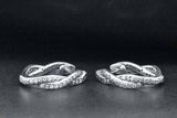 Sterling Silver Small Twisted Braided Hinged Hoop Huggie Earrings