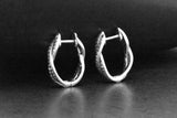 Sterling Silver Small Twisted Braided Hinged Hoop Huggie Earrings