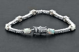 925 Sterling Silver White Opal 7-inch Tennis Bracelet