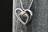 Sterling Silver Yellow Gold Heart Infinity Slide Pendant Necklace