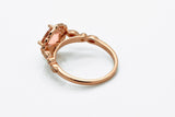 Sterling Silver Cushion Cut Pink Rose Gold Morganite Ring Set