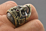 Sterling Silver Memento-Mori Day of the Dead Buddha Gothic Ring