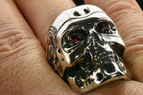 Sterling Silver Mens Large T500 Terminator Skull Ring