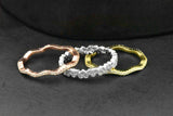 Sterling Silver Stackable Eternity Tricolor Pink White Yellow Wave Ring Band Set