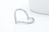 Sterling Silver High Polish Dainty Eternity Heart Band Ring