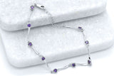 925 Sterling Silver Round Cut Purple Amethyst Tennis Bracelet