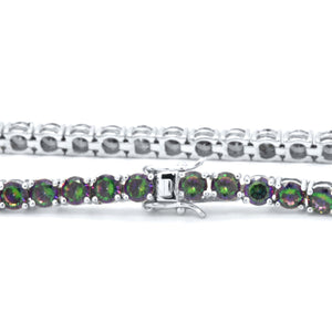 925 Sterling Silver Rainbow Topaz 5mm wide Tennis Bracelet