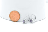 Sterling Silver Purple Amethyst Halo Dangle LeverBack French Hoop Wire Earrings