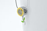 Sterling Silver SunFlower Daisy Floral Flower Pendant 18-in Necklace