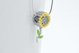 Sterling Silver SunFlower Daisy Floral Flower Pendant 18-in Necklace