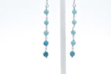 Sterling Silver Blue Turquoise String Dangle Bead Earrings