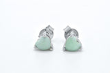 Sterling Silver Blue Larimar Cabochon Heart Cut Stud Earrings