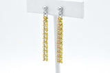 Sterling Silver TriColor 14k Gold Vermeil Tassel Drop Dainty Dangle String Earrings