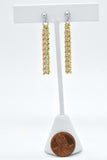 Sterling Silver TriColor 14k Gold Vermeil Tassel Drop Dainty Dangle String Earrings