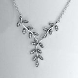 Sterling Silver Floral Branch Flower Leaf Adjustable Necklace
