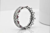 925 sterling silver eternity red ruby band stackable ring