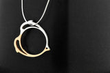 Sterling Silver Rose Gold Dolphin Heart Pendant 18-in Necklace