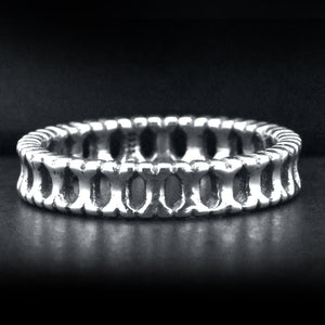 Sterling Silver Animal Dog Lover Doggie Eternity Bone Oxidized Stackable Ring Band